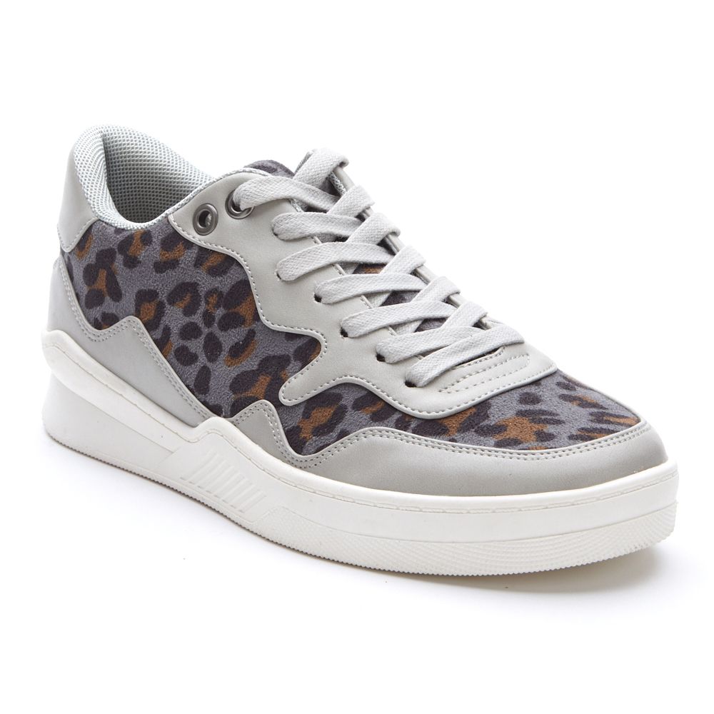 leopard print lace up sneakers