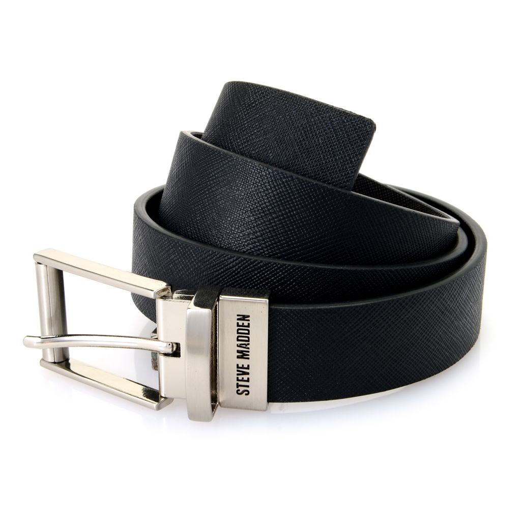 Leather Black Solid Belt - Steve