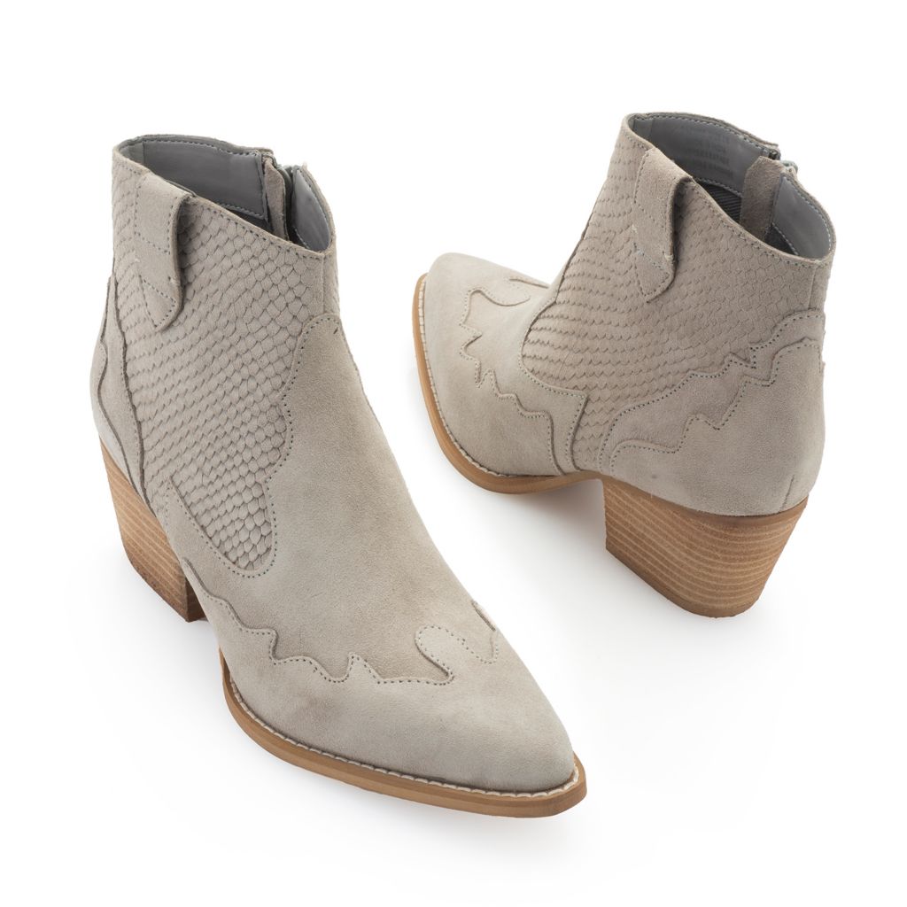 grey western ankle boots