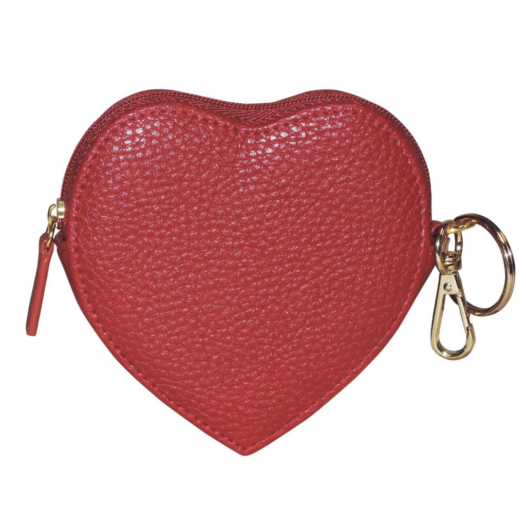 Buxton Pebbled Heart Zip Top Coin Purse 