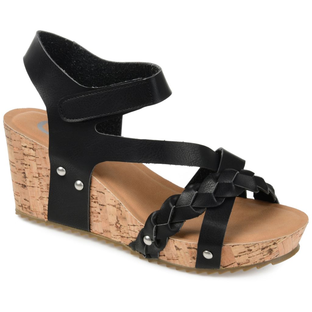 crossover wedge sandals