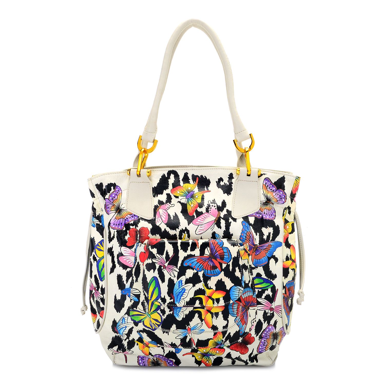 Sharif HandPainted Leather Tote Bag w/ Crossbody Set