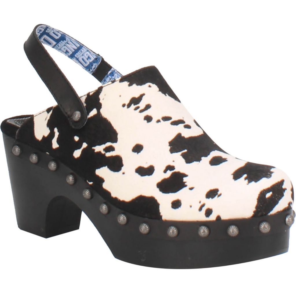 cow print clogs