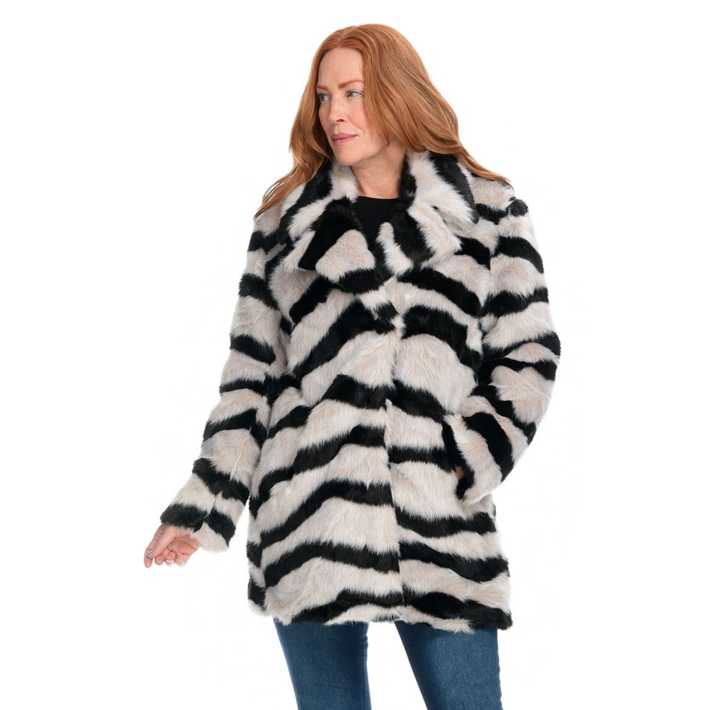 tiger faux fur coat