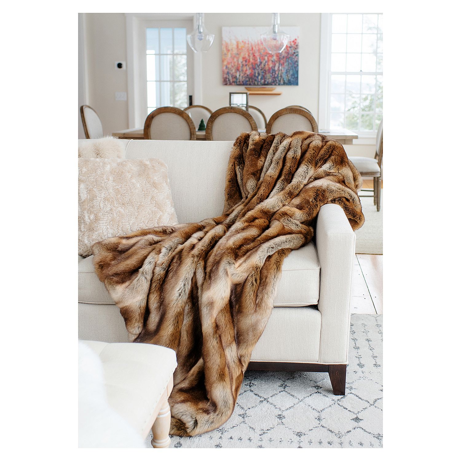 Donna Salyers' , Fabulous-Furs , Signature Faux Fur & Velvet 72 x 60 ,  Throw Blanket