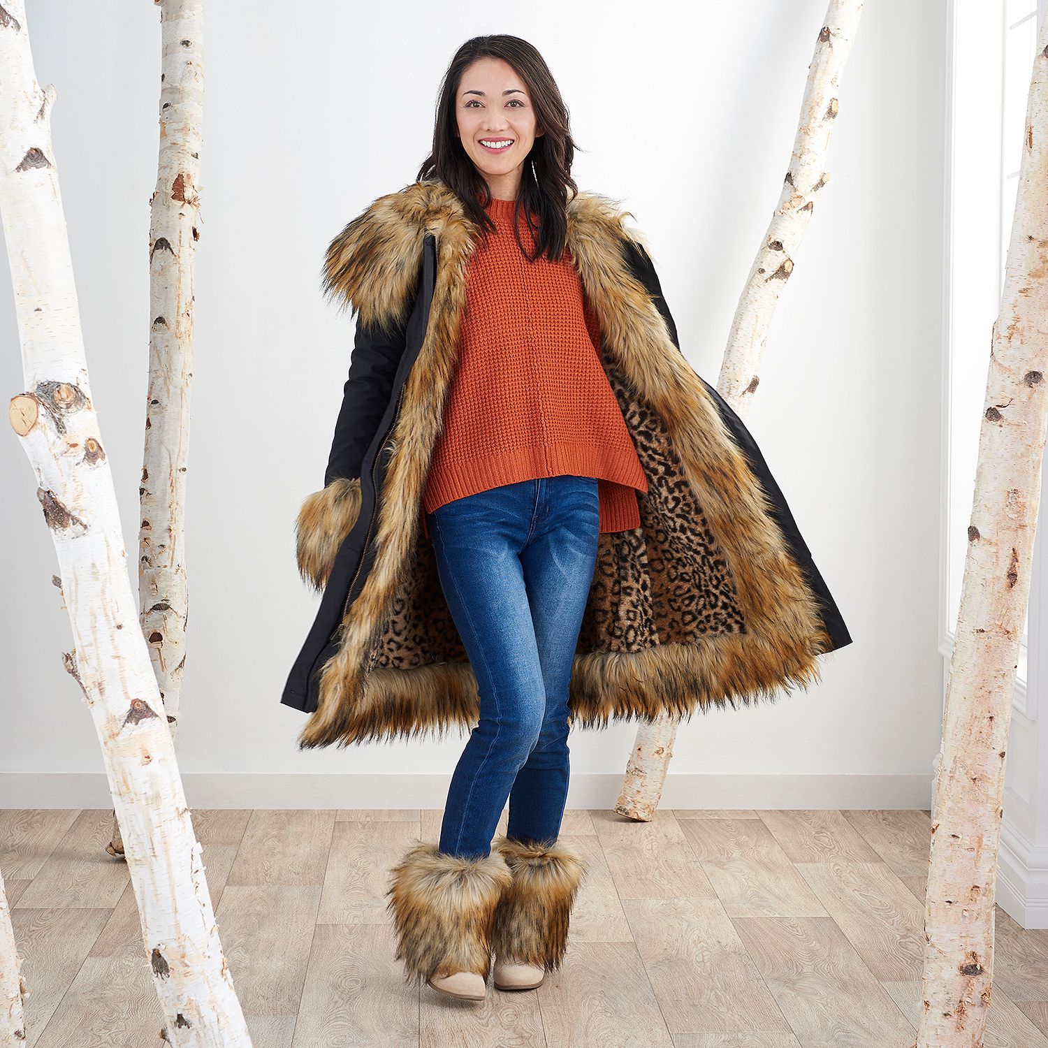 Shophq Donna Salyers Fabulous Furs Weather Resistant Faux Fur Lined Storm Coat Tvshoppingqueens 