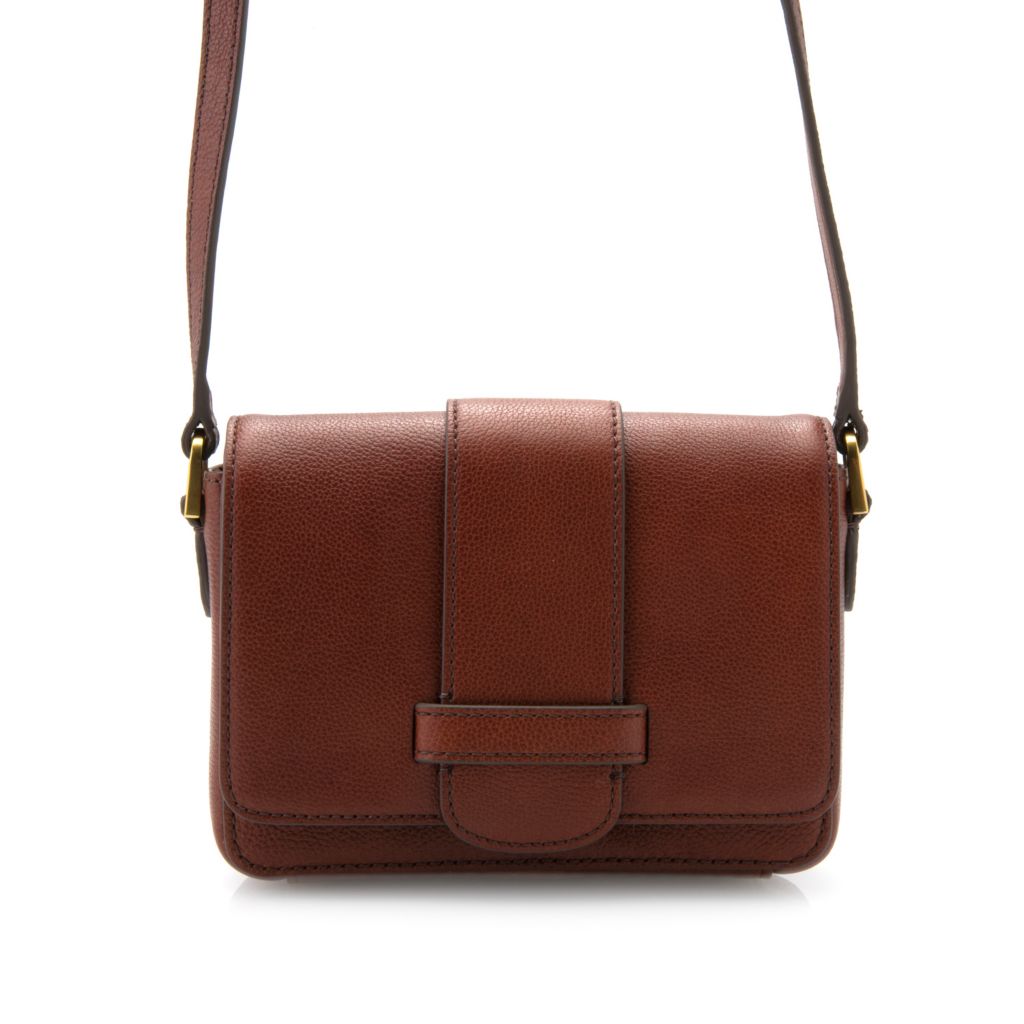 fossil tan leather crossbody bag