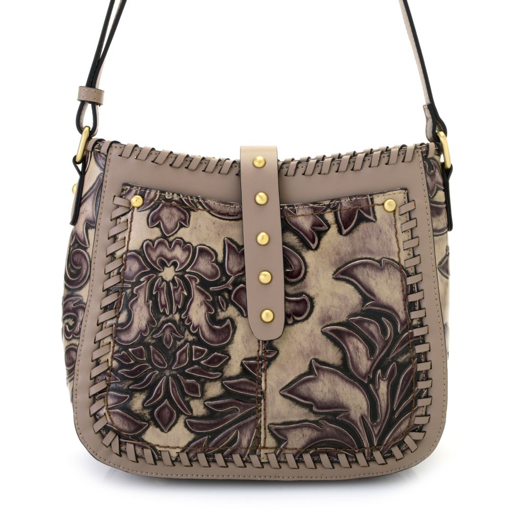 Madi Claire Sue Tooled Leather Crossbody Bag ShopHQ