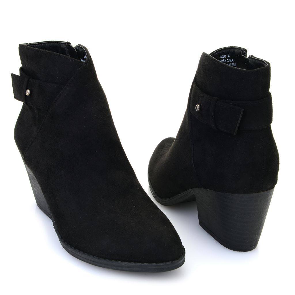 suede buckle boots