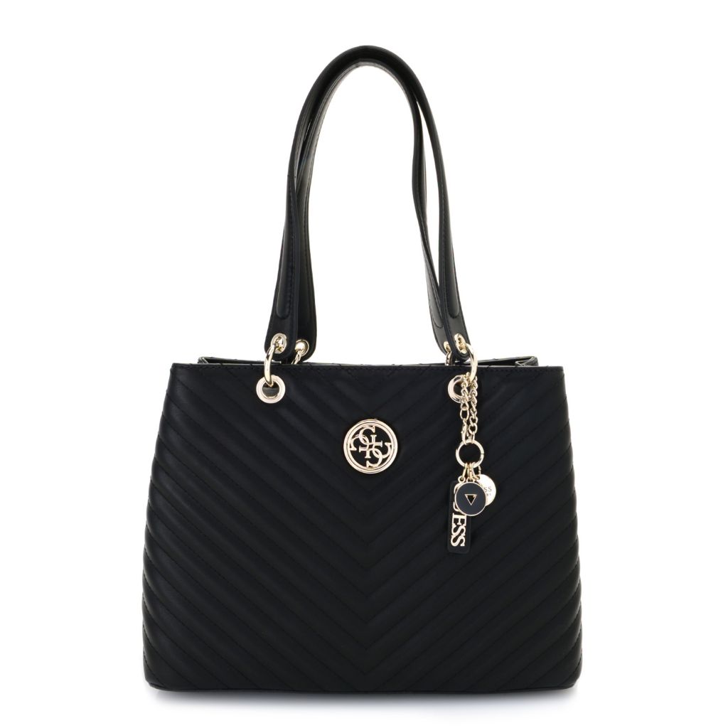 GUESS Blakely Status Luxe Small Satchel Bag, Black 