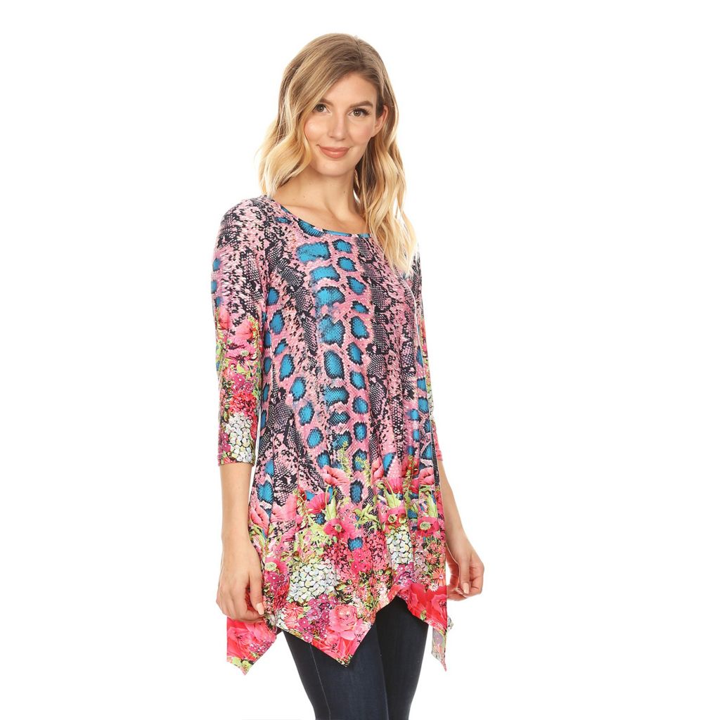 white mark handkerchief tunic top