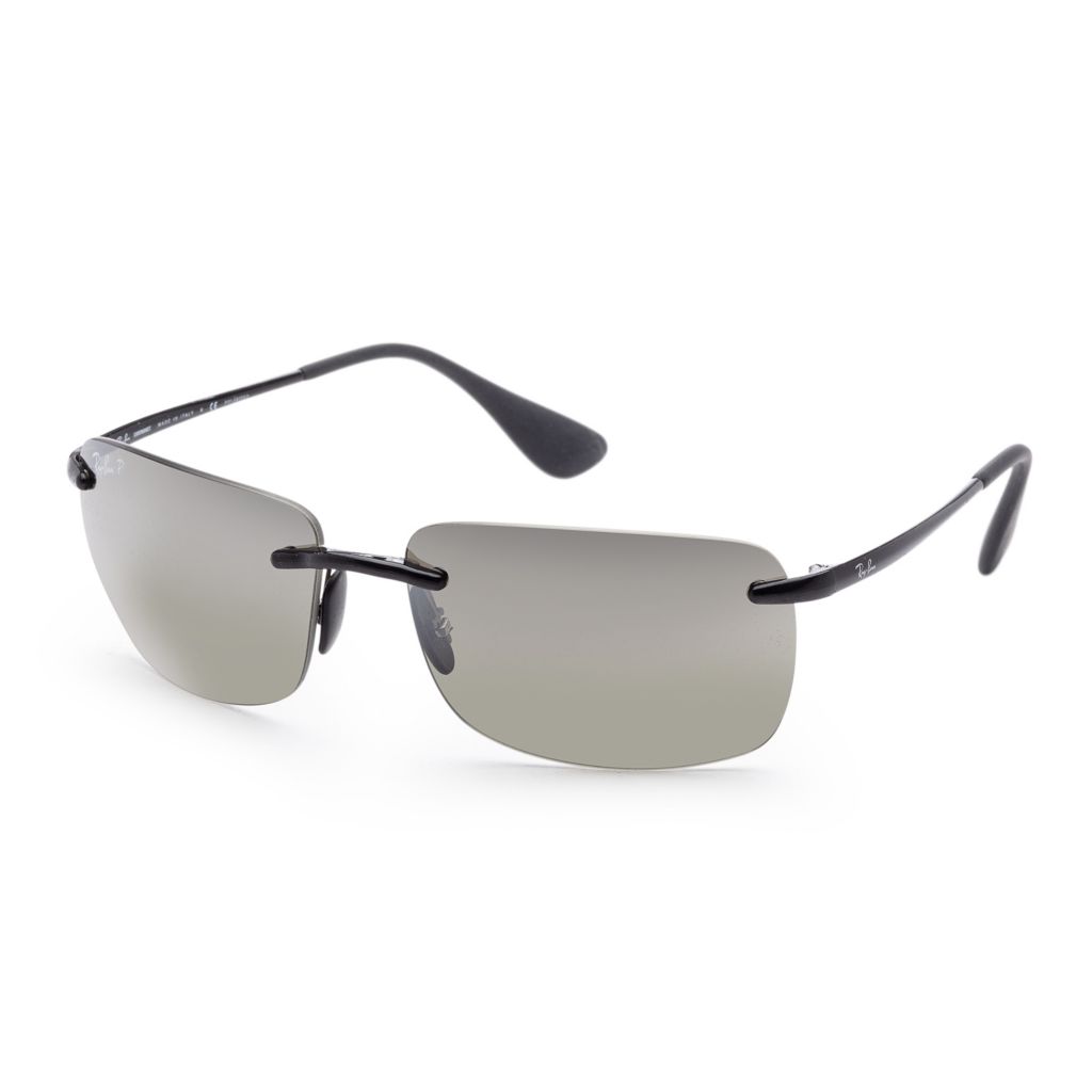 60mm Rimless Rectangle Frame Sunglasses 