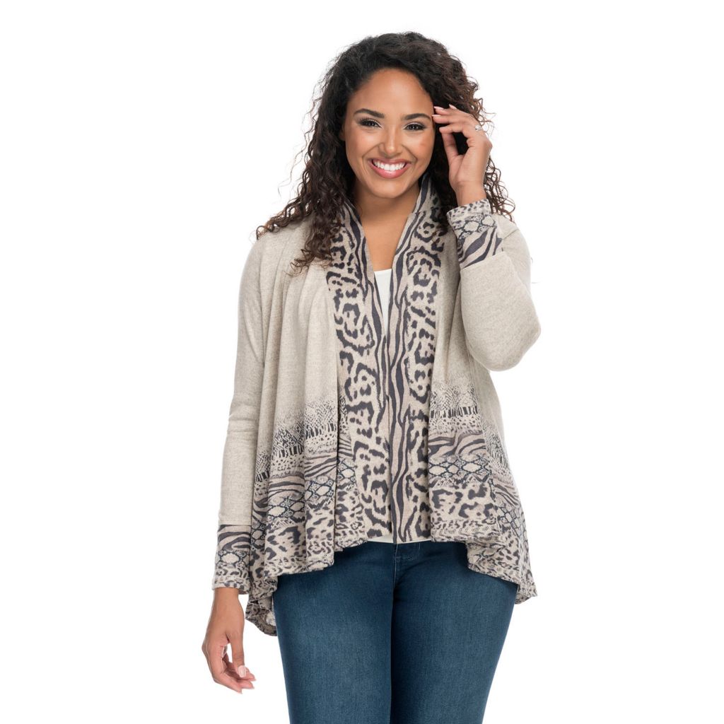 long printed cardigan