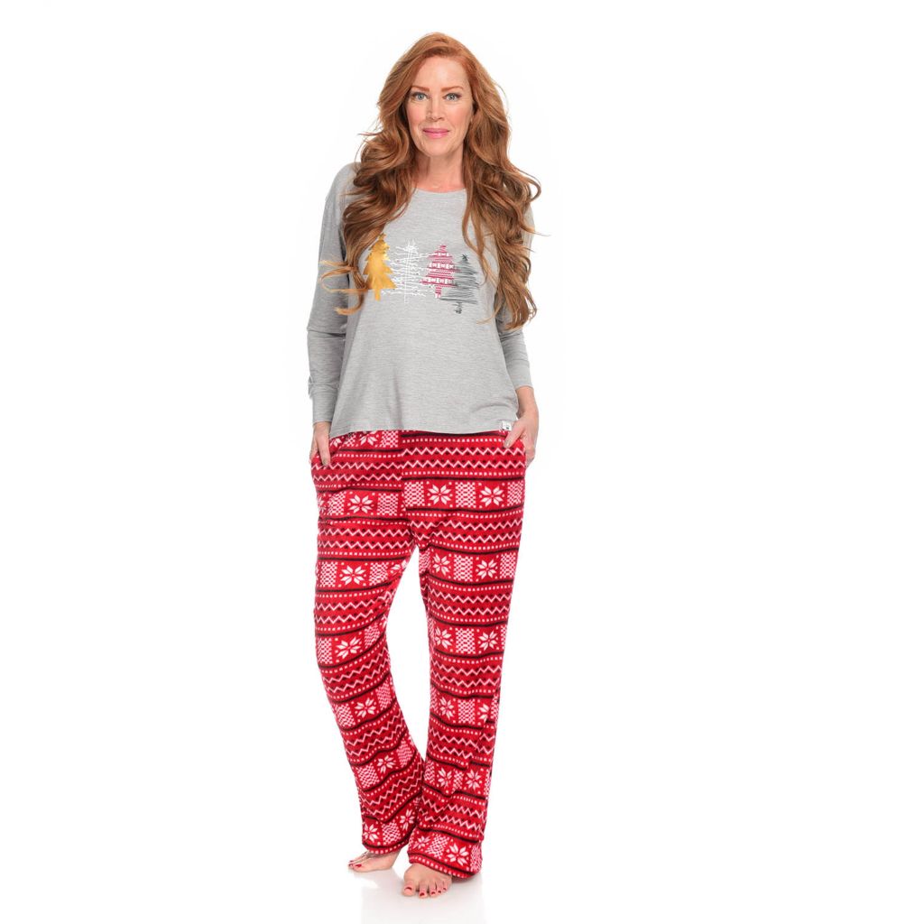 Bearpaw, Multi Color Plush, Drop Shoulder Top, & Drawstring Pants, Pajama  Set