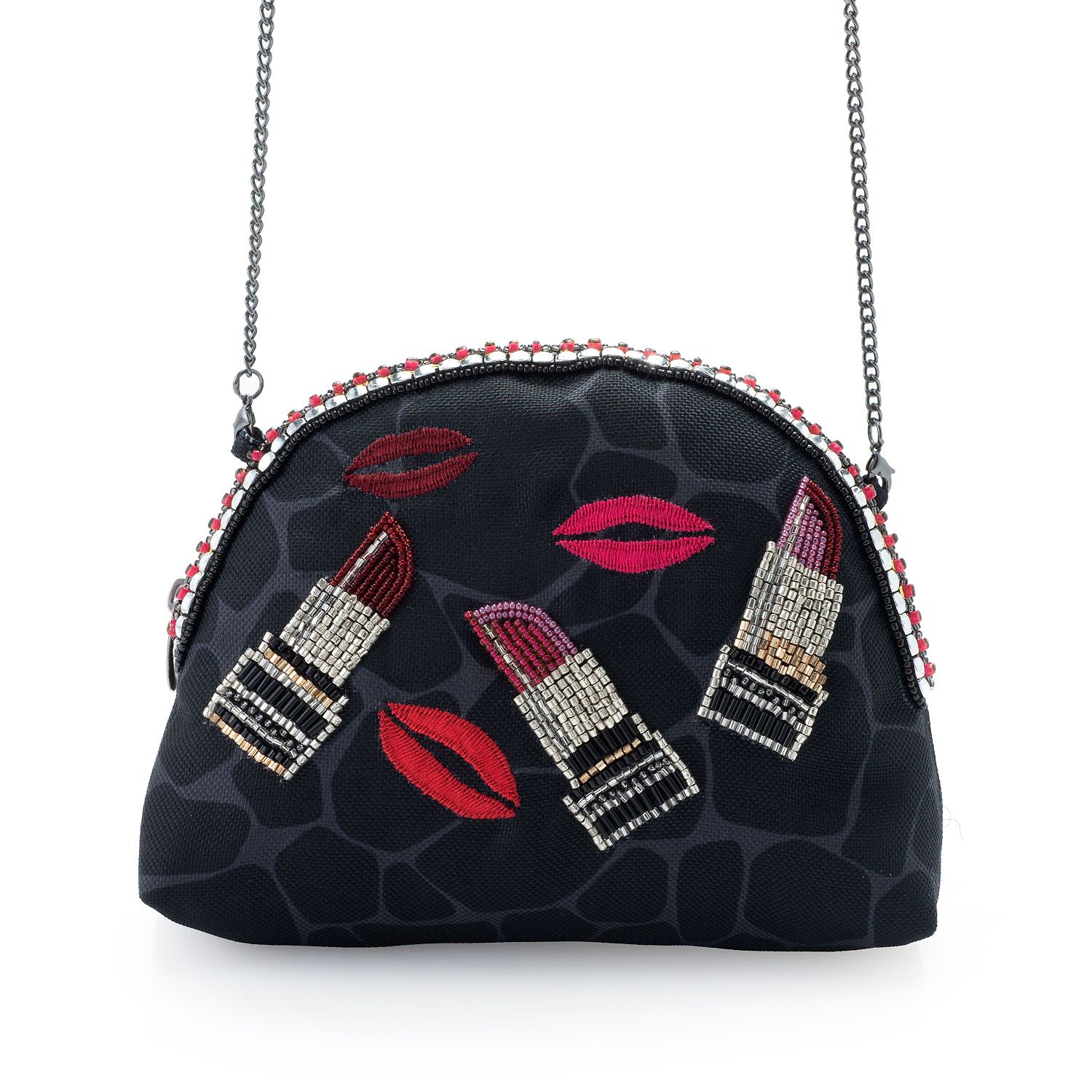 Mary Frances Beaded Makeup Bag w/ Removable Chain