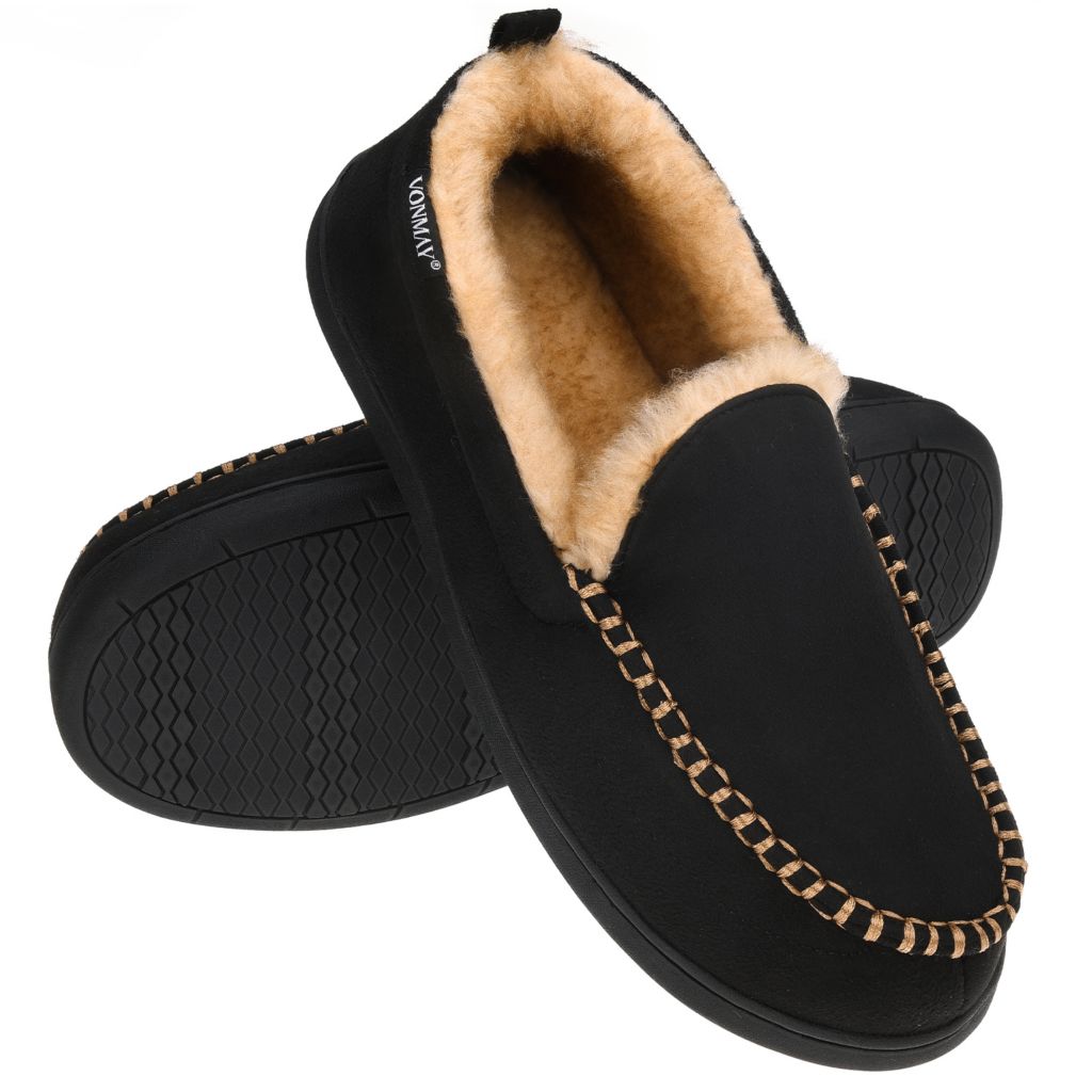 mens lined slippers