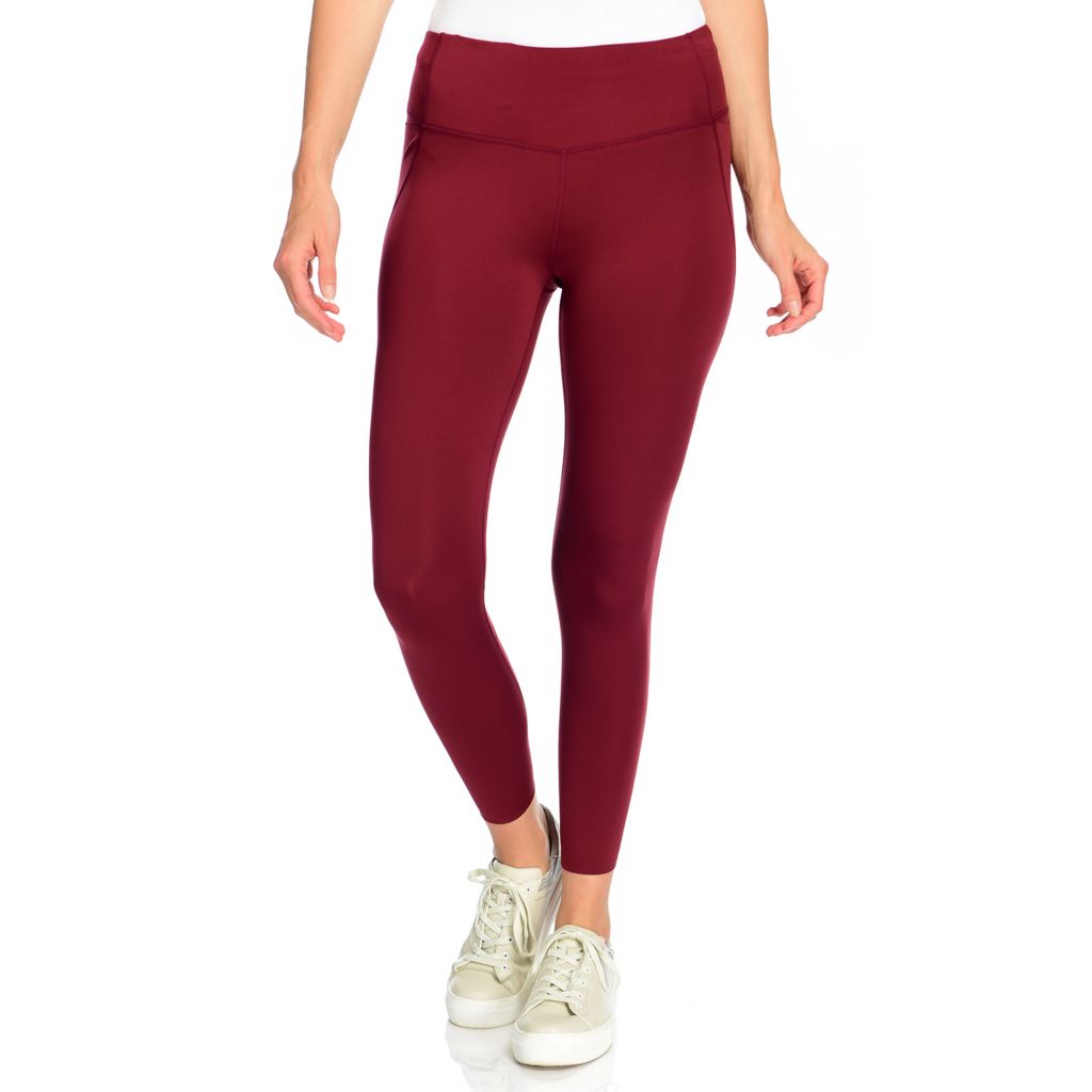 Meta Activewear Athletic Knit High Waisted Side Pocket Ankle-Length  Leggings 