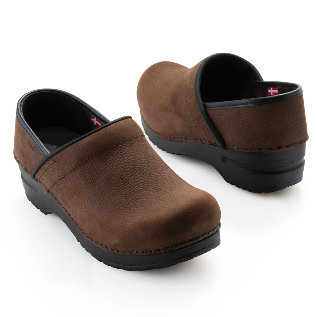 sanita leather clogs