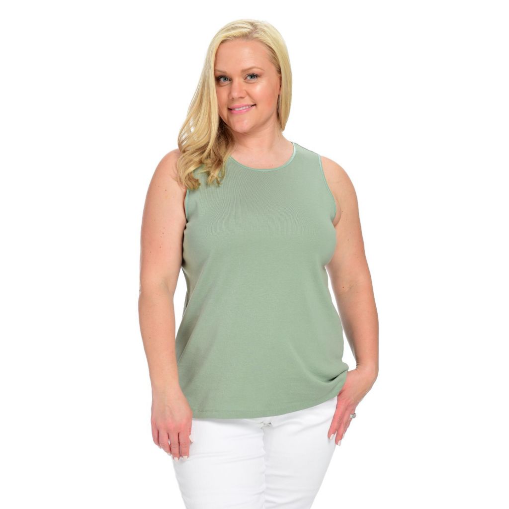 Christopher, & Banks, Satin Trim Perfect, Plus Size Tank