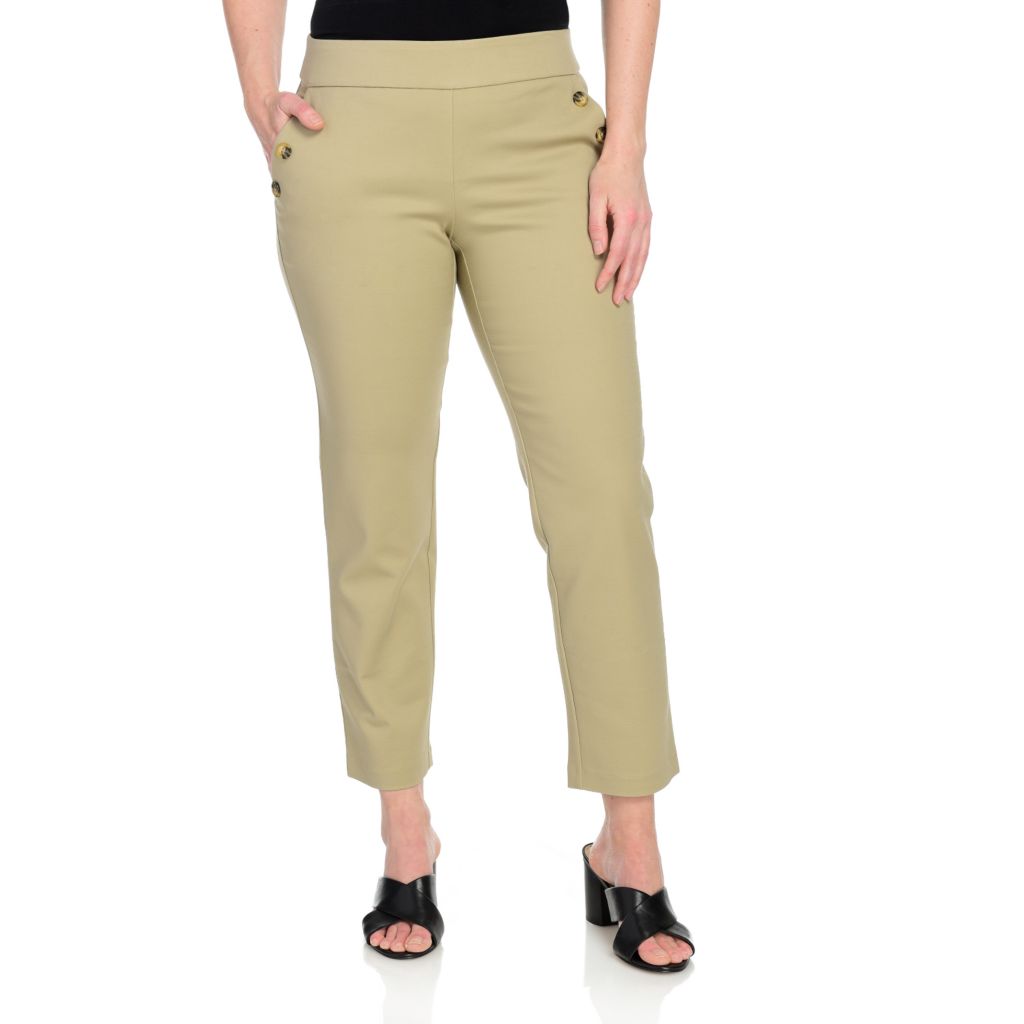 C&B Pull-on Signature Slimming Stretch Button Petite Ankle Pant