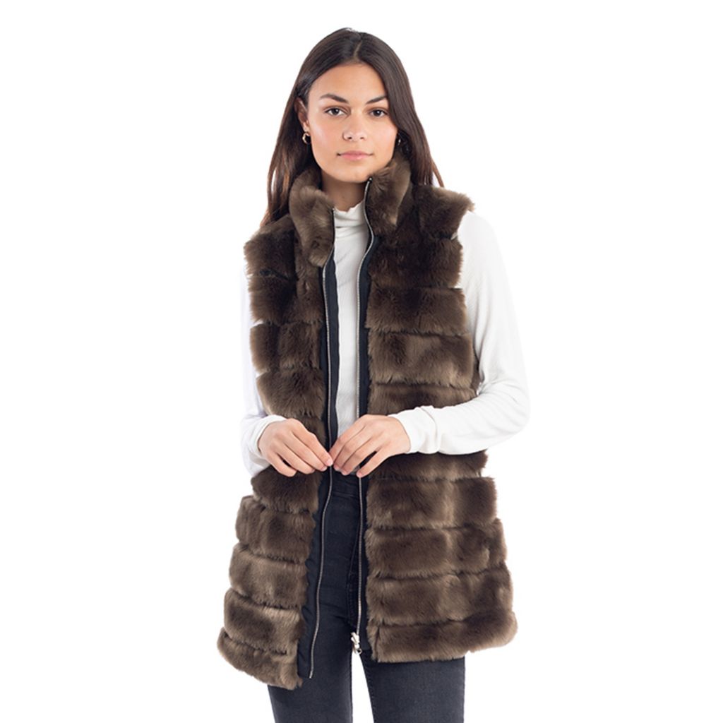 Donna Salyers' Fabulous-Furs Faux Fur Reversible Zip Front Vest - ShopHQ.com