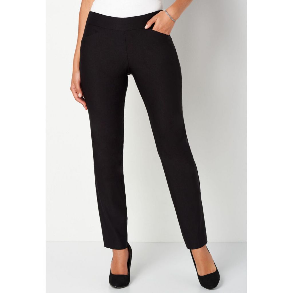 Christopher & Banks - C&B Signature Slimming Pull On Ponte Pant - ShopHQ