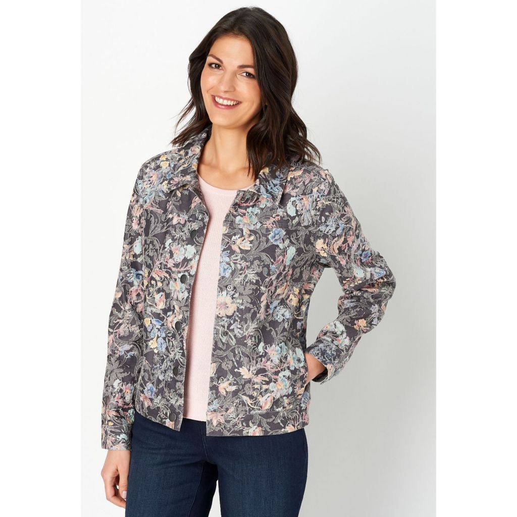 Floral Jacquard Tie-Waist Jacket