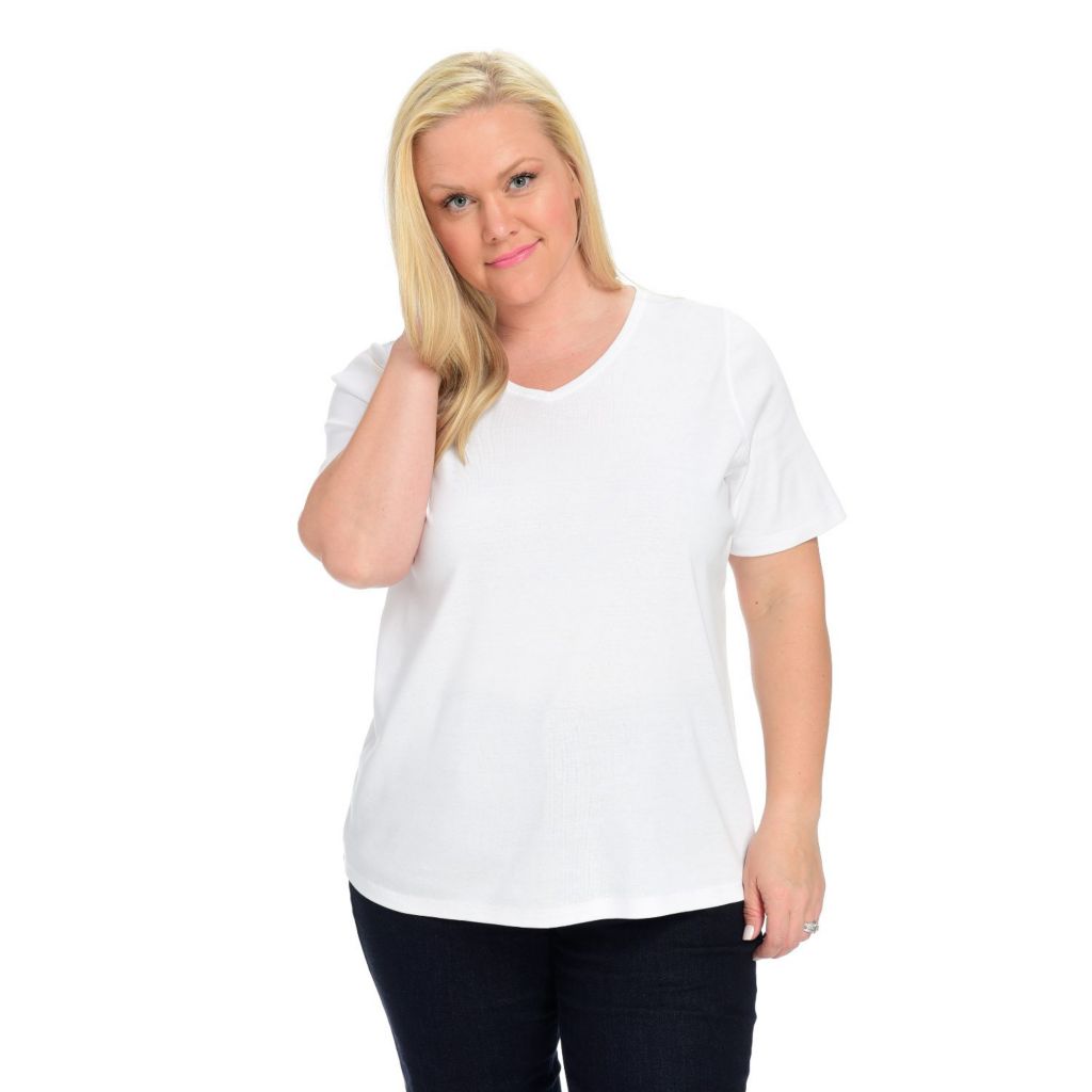 Women's White Plus Basic Scoop Neck T-Shirt