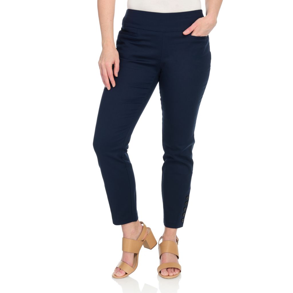 Christopher & Banks - C&B Pull-on Signature Slimming Stretch Button Petite  Ankle Pant - ShopHQ