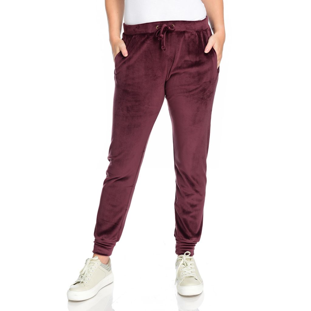 Theo & Spence Velour Tapered Ankle Jogger Pants 