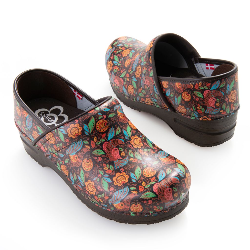 Sanita store floral clogs