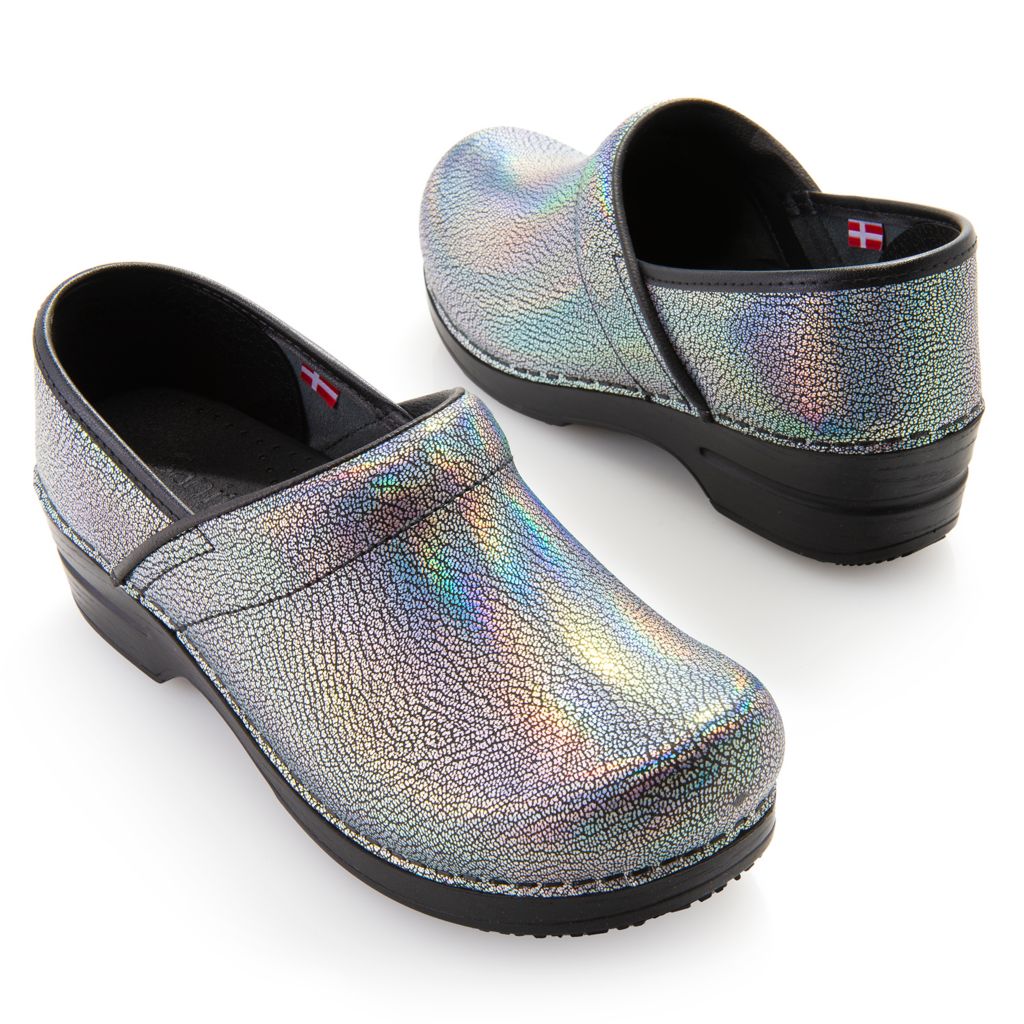 Iridescent clogs best sale