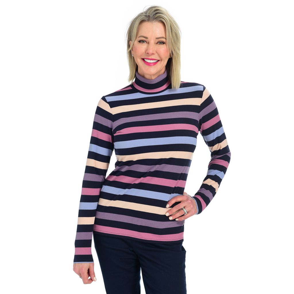 Striped hotsell turtleneck tee