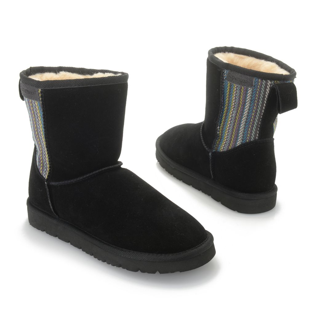 SuperLamb Molly Suede Faux Sheepskin Mid Shaft Boots