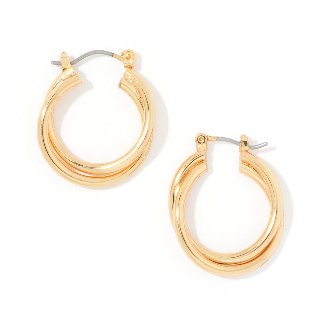 Small Twisted Hoop Earrings Yellow by Christopher & Banks