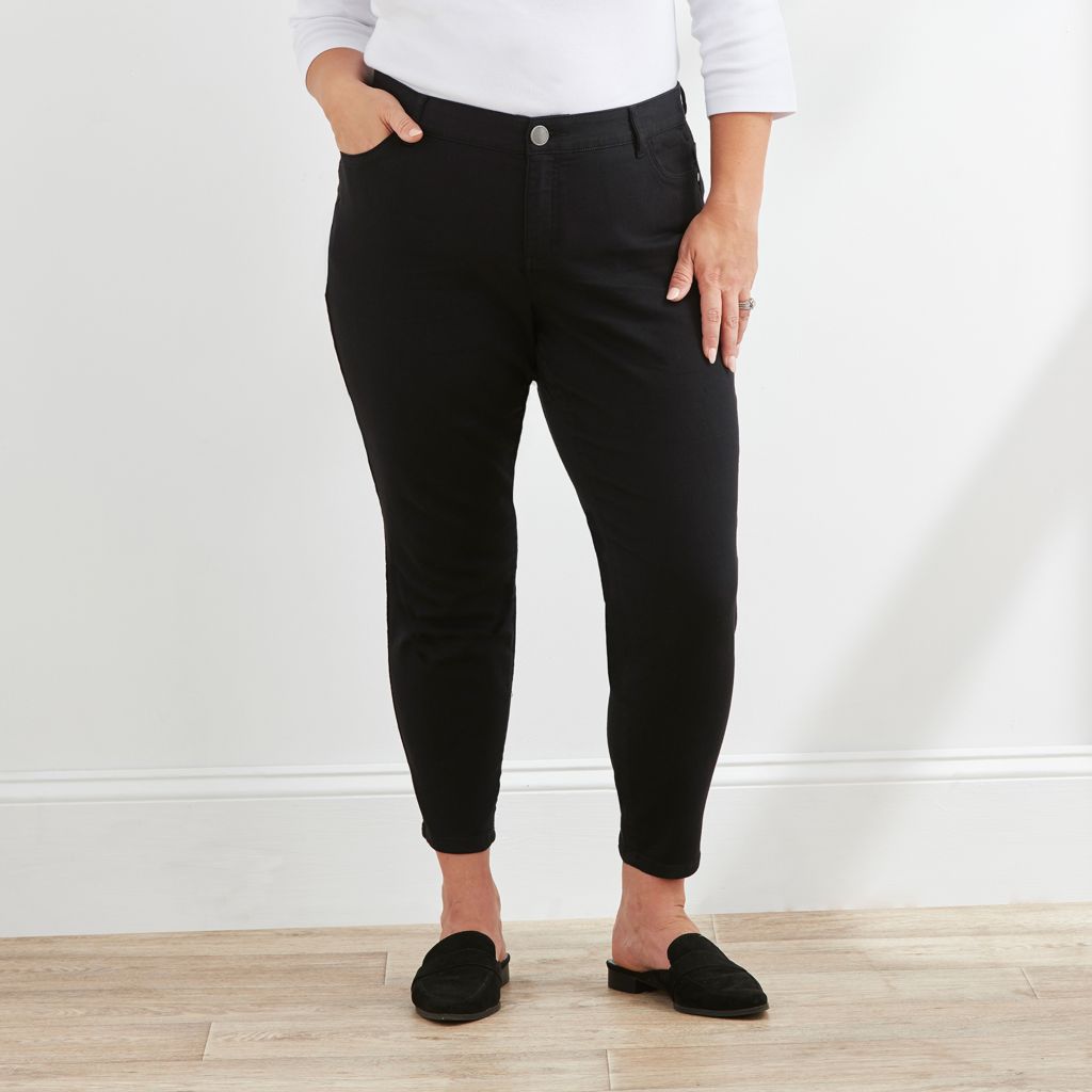 C&B Pull-on Signature Slimming Stretch Button Petite Ankle Pant