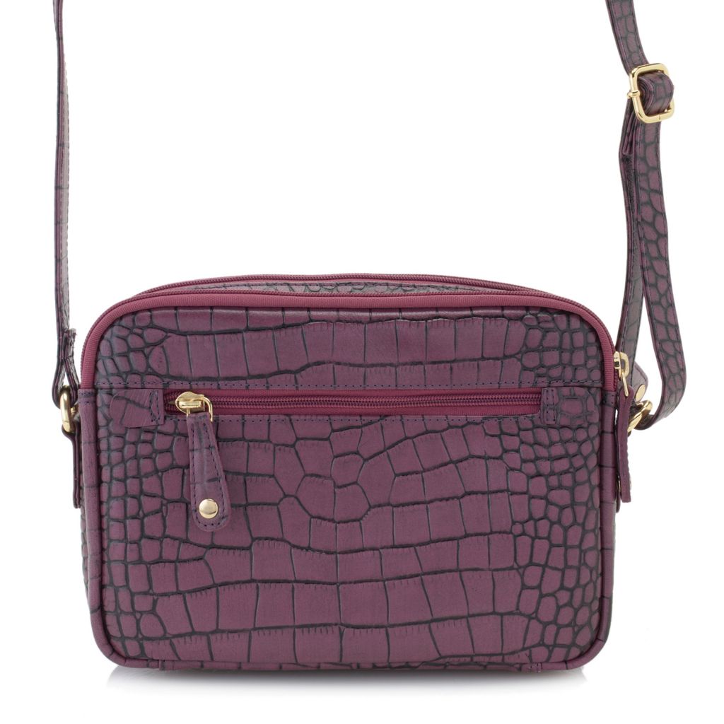 Rose Street Jewellery Box - Croc-Embossed Leather Burgundy