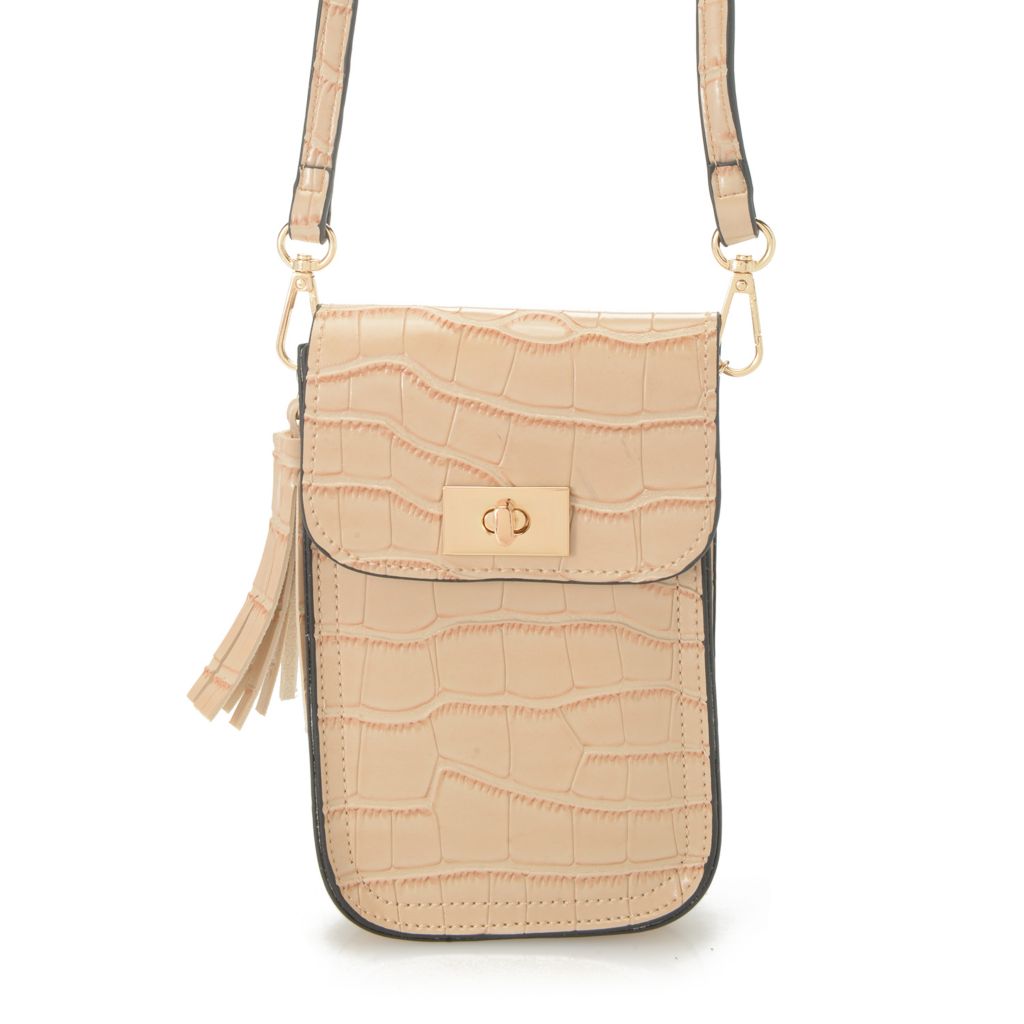 Cell Phone Clear Crossbody Purse Tan