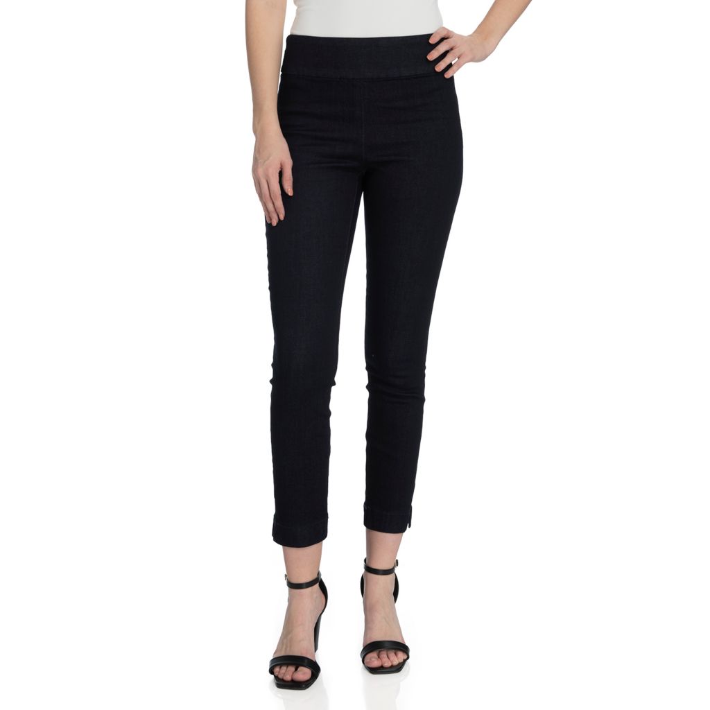 Kate & Mallory® Stretch Denim Cropped Side Zip Pants 