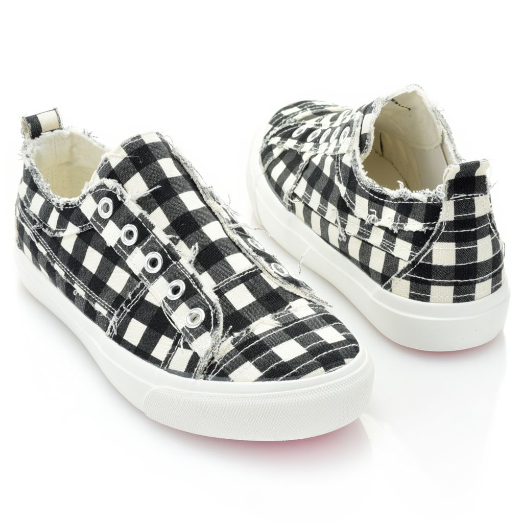 purple black checkered vans