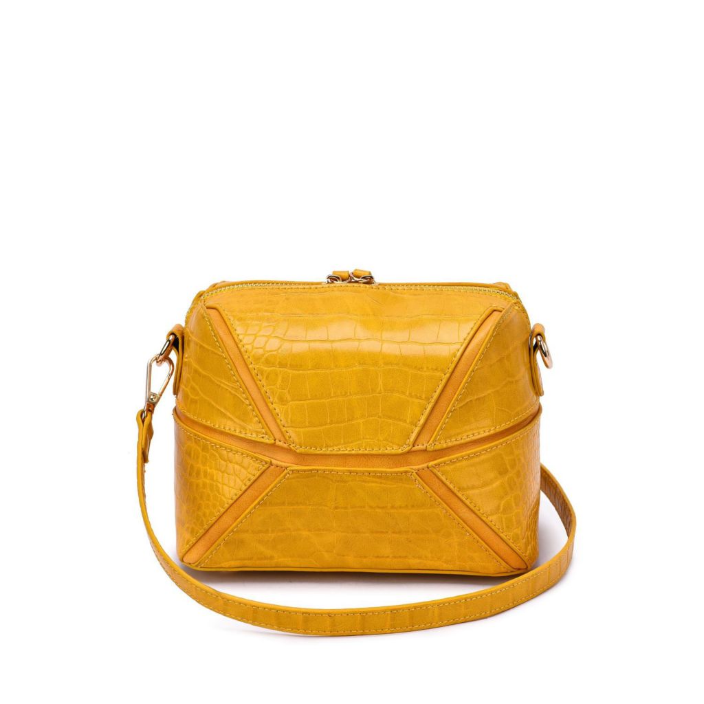 Mellow World Noah Croc Embossed Faux Leather Crossbody Bag Mustard by Christopher & Banks