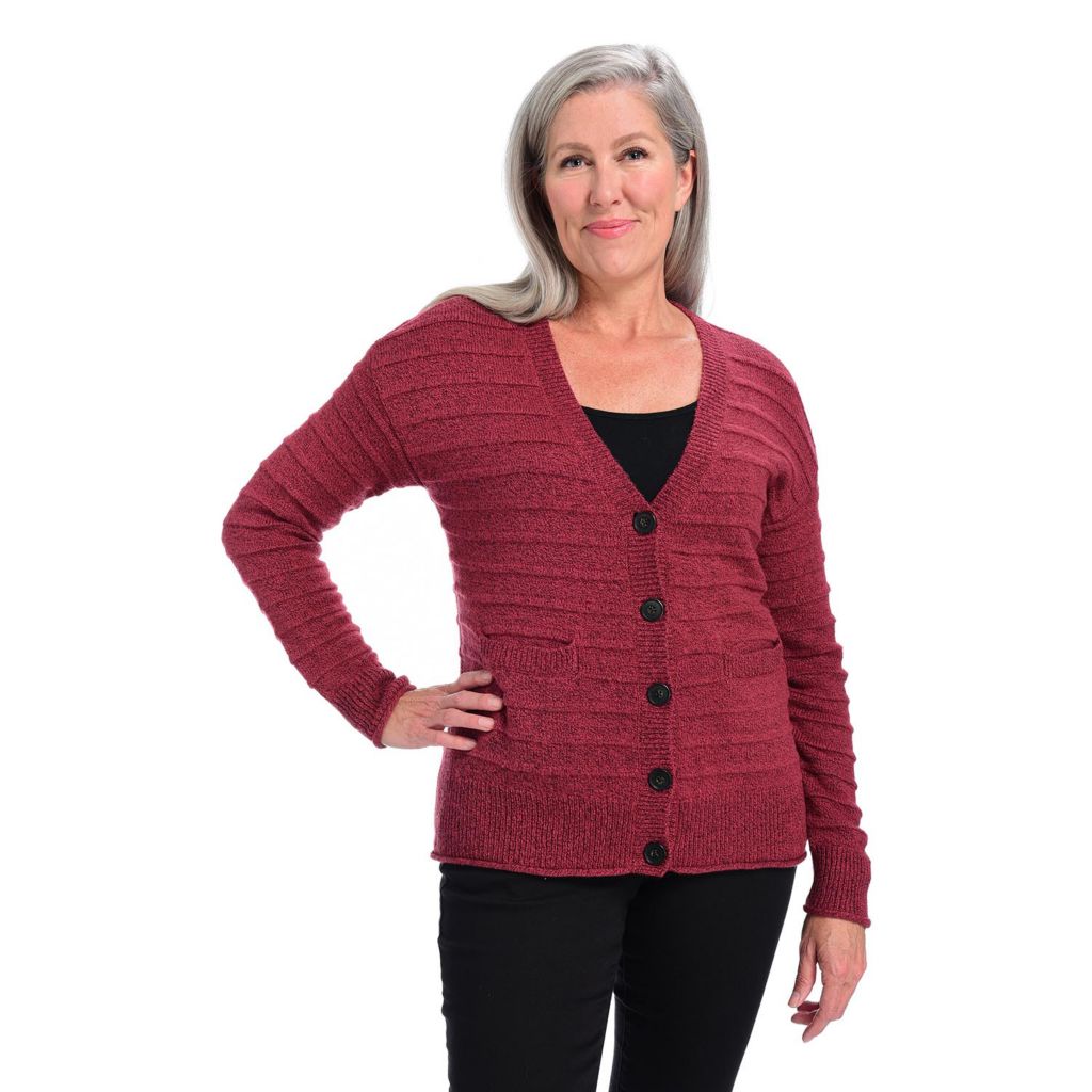 Christopher & Banks - C&B Ottoman Rib V-Neck Cardigan - ShopHQ