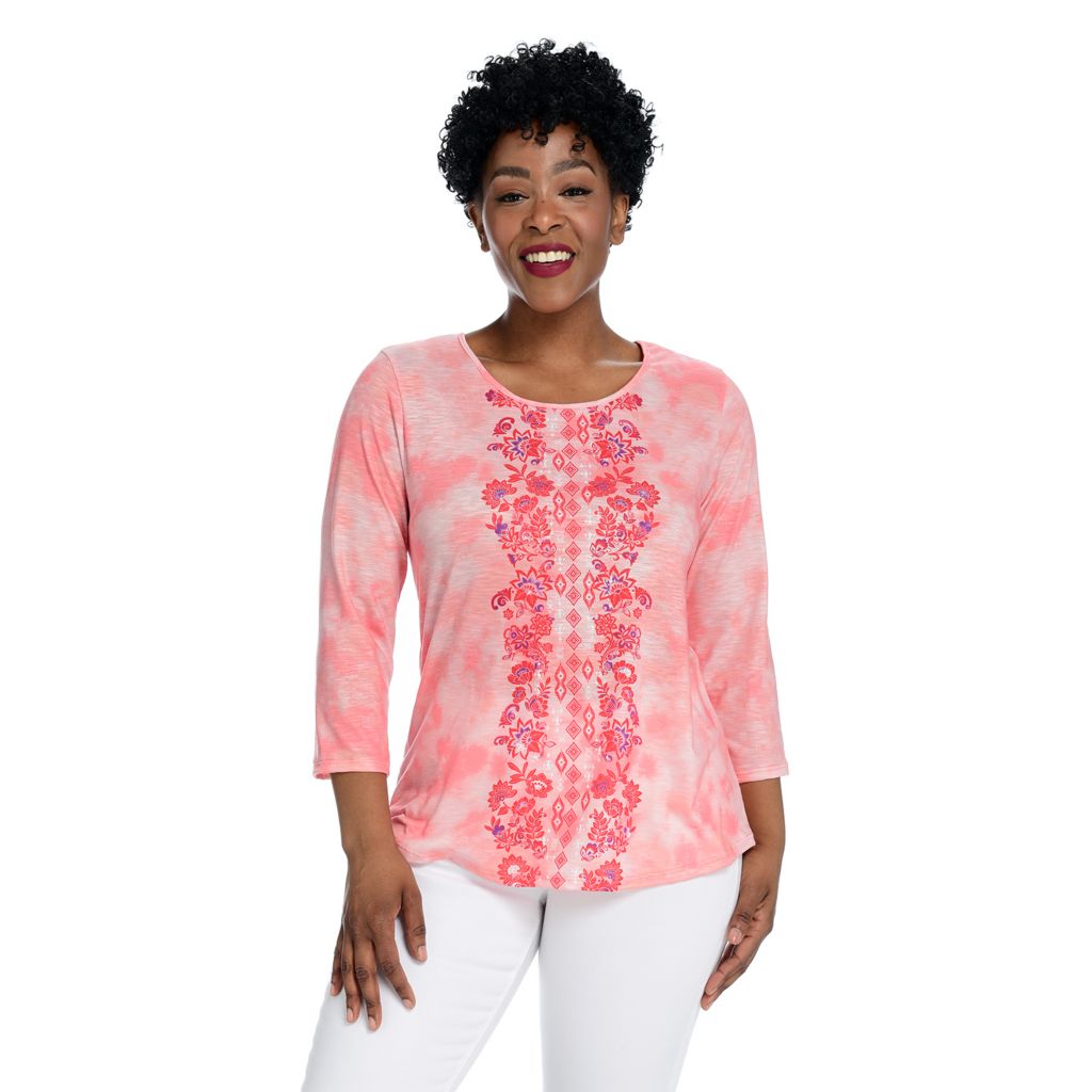 Christopher & Banks - C&B Floral Print Long Sleeve Thermal Tee - ShopHQ