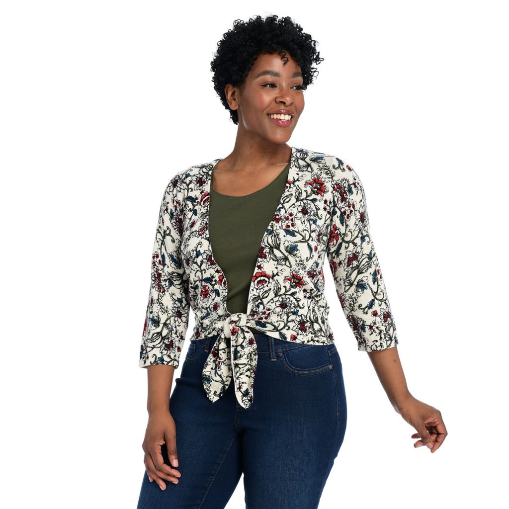 Plus size floral cardigan sale