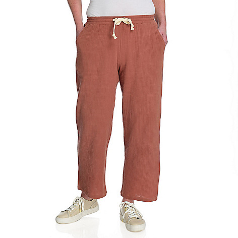 Theo & Spence Lightweight Gauze Tie-Waist Wide Leg Pants Theo & Spence Lightweight Gauze Tie-Waist Wide Leg Pants