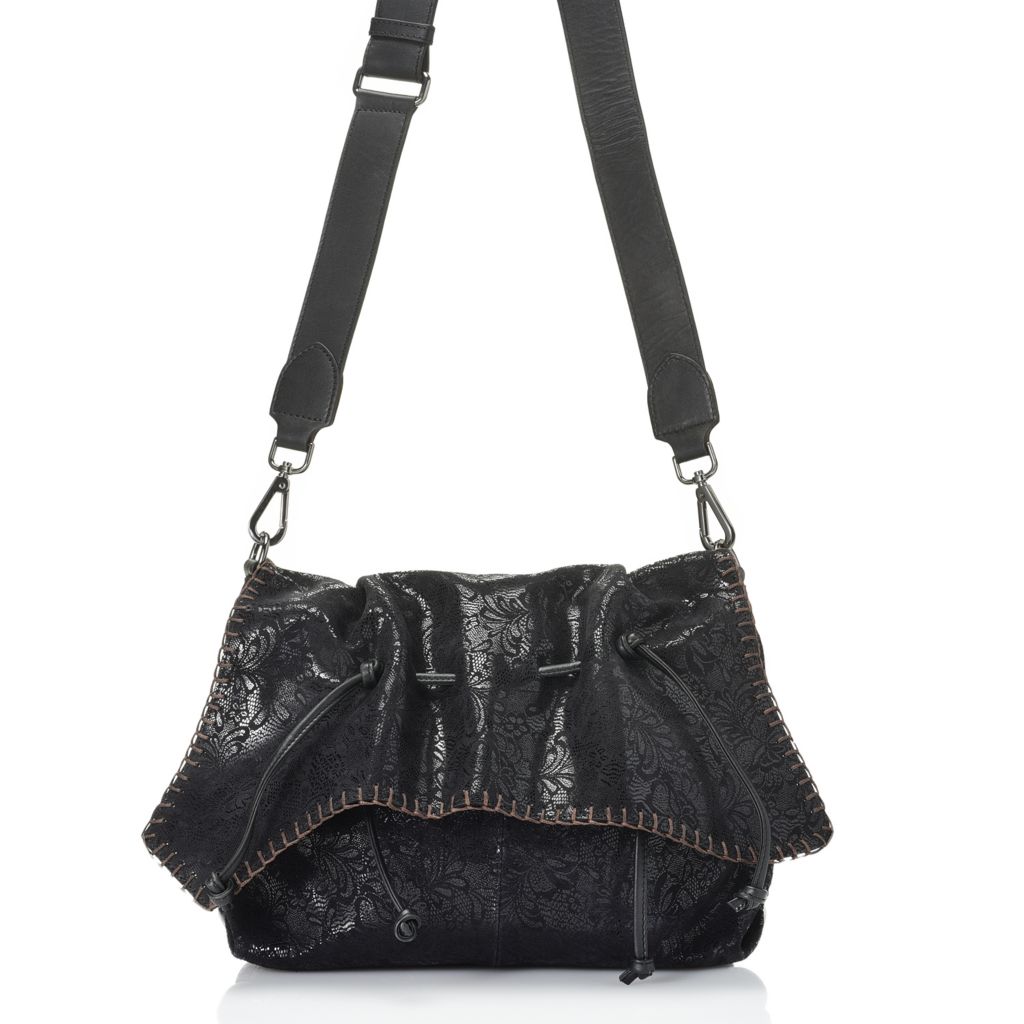 Sharif Ruched Leather Crossbody Bag - ShopHQ.com