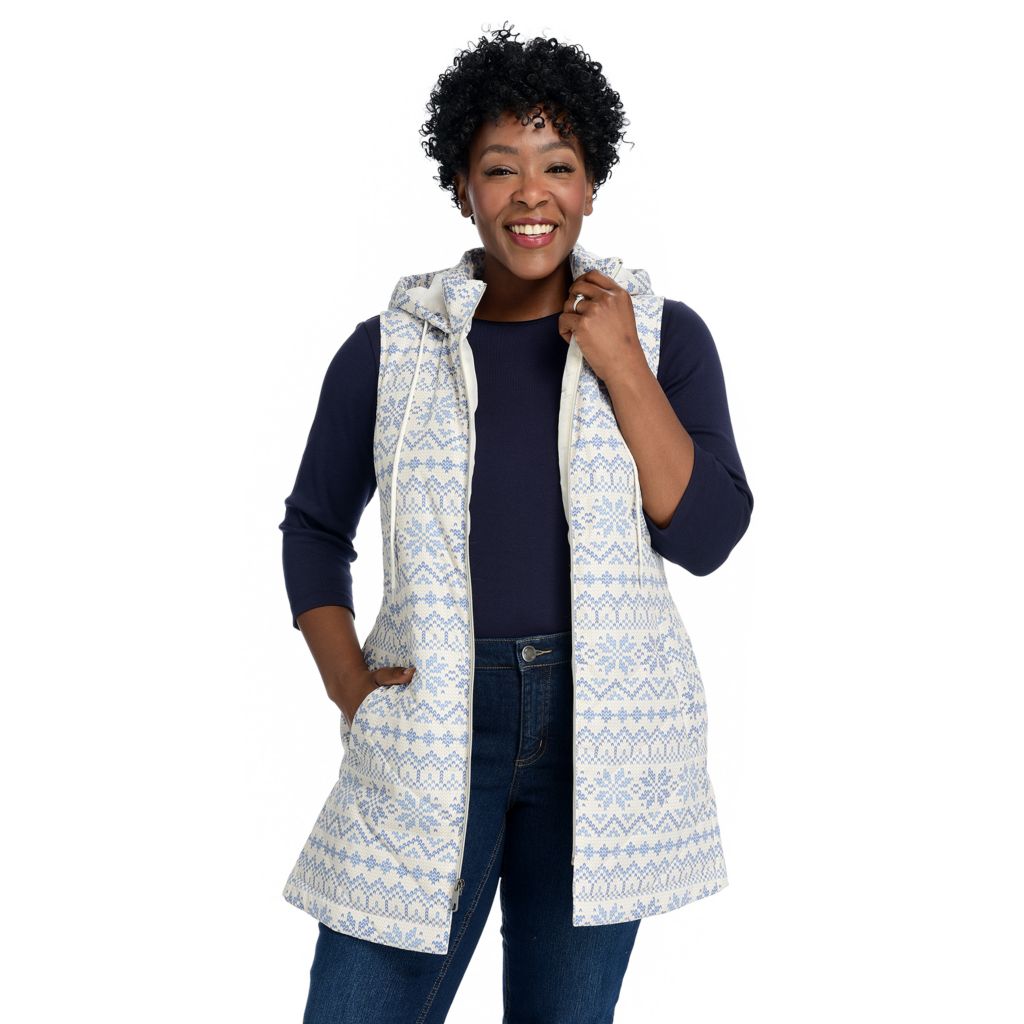 Blue Fairisle Open Vest Missy