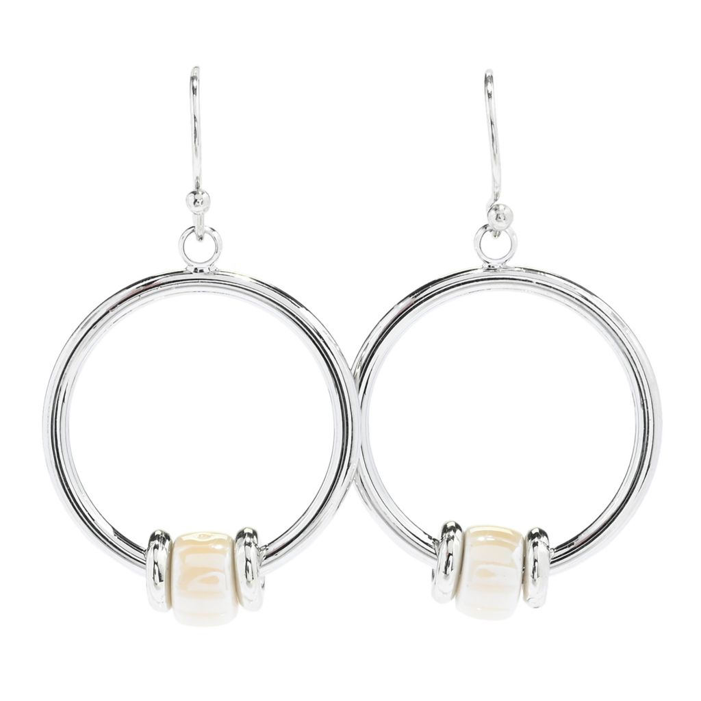 Layered Oval Drop Fish Hook Earrings Yellow by Christopher & Banks