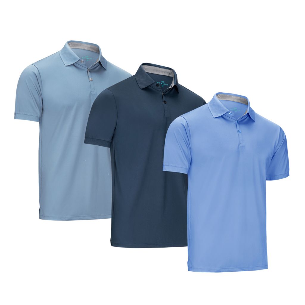 Mio Marino 3-Pack Shirts Multicolor Golf Polo Blue Designer