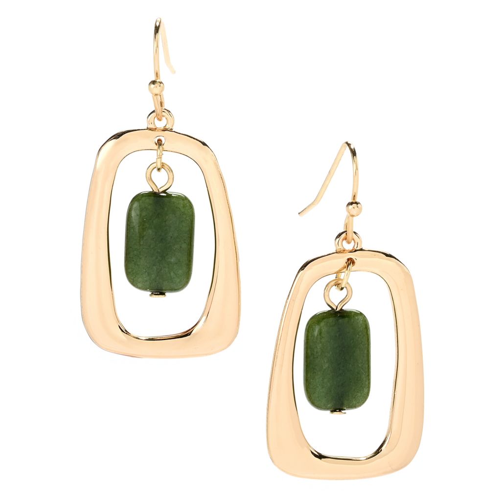 Christopher & Banks - C&B Semi Precious Drop Fish Hook Earrings - ShopHQ